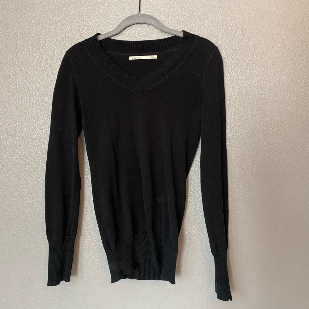 plain black v neck sweater